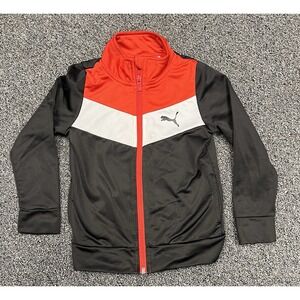 Kids Puma Soccer Track Jacket Size 4 Black Red Full-zip jacket